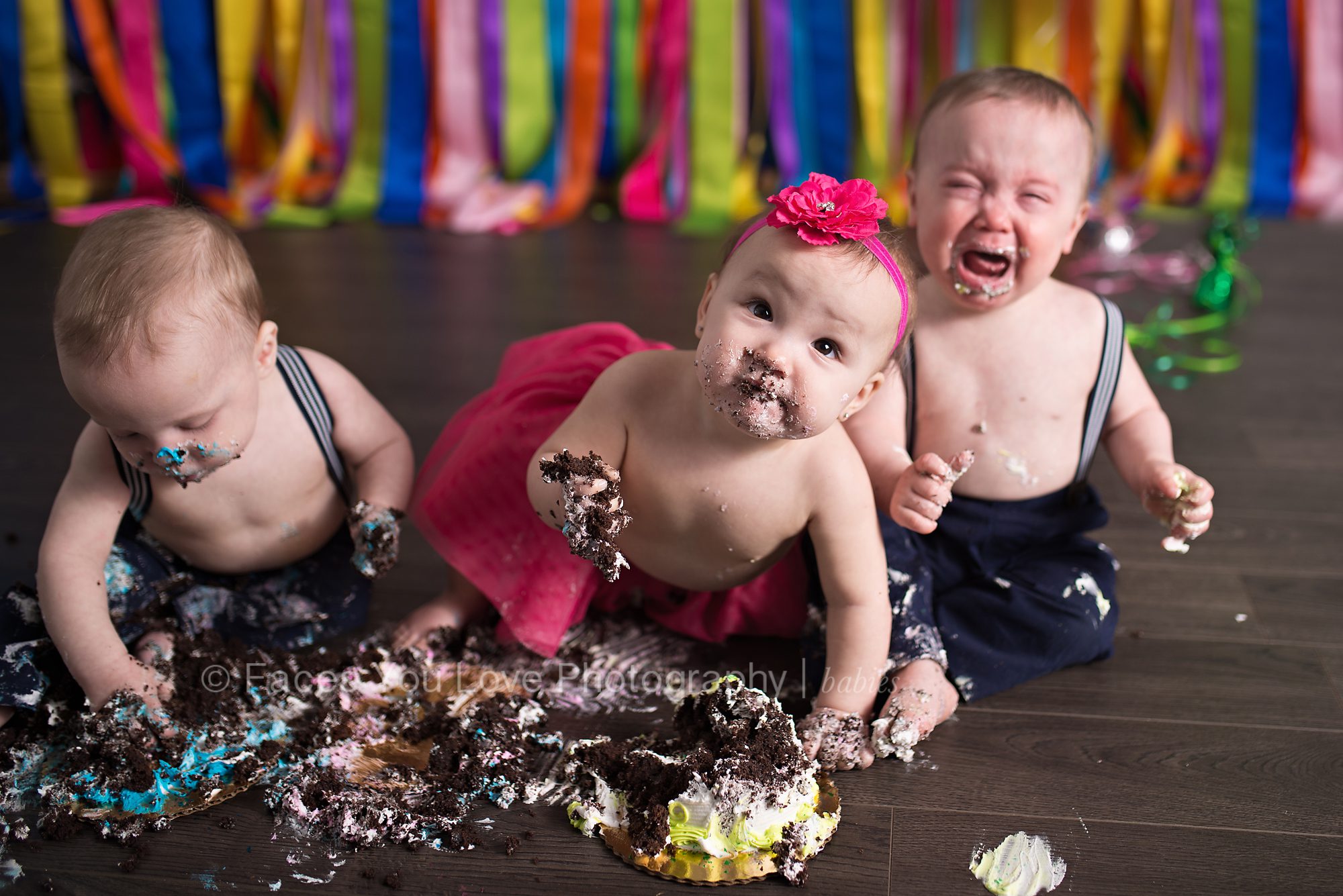 Cake Smash With Triplets | helenransomphotography.com