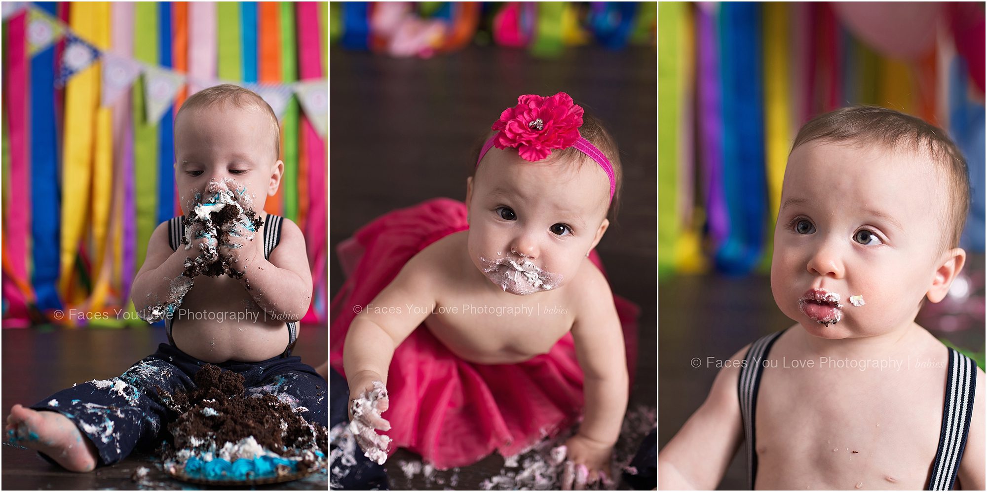 Triplet Cake Smash session | helenransomphotography.com