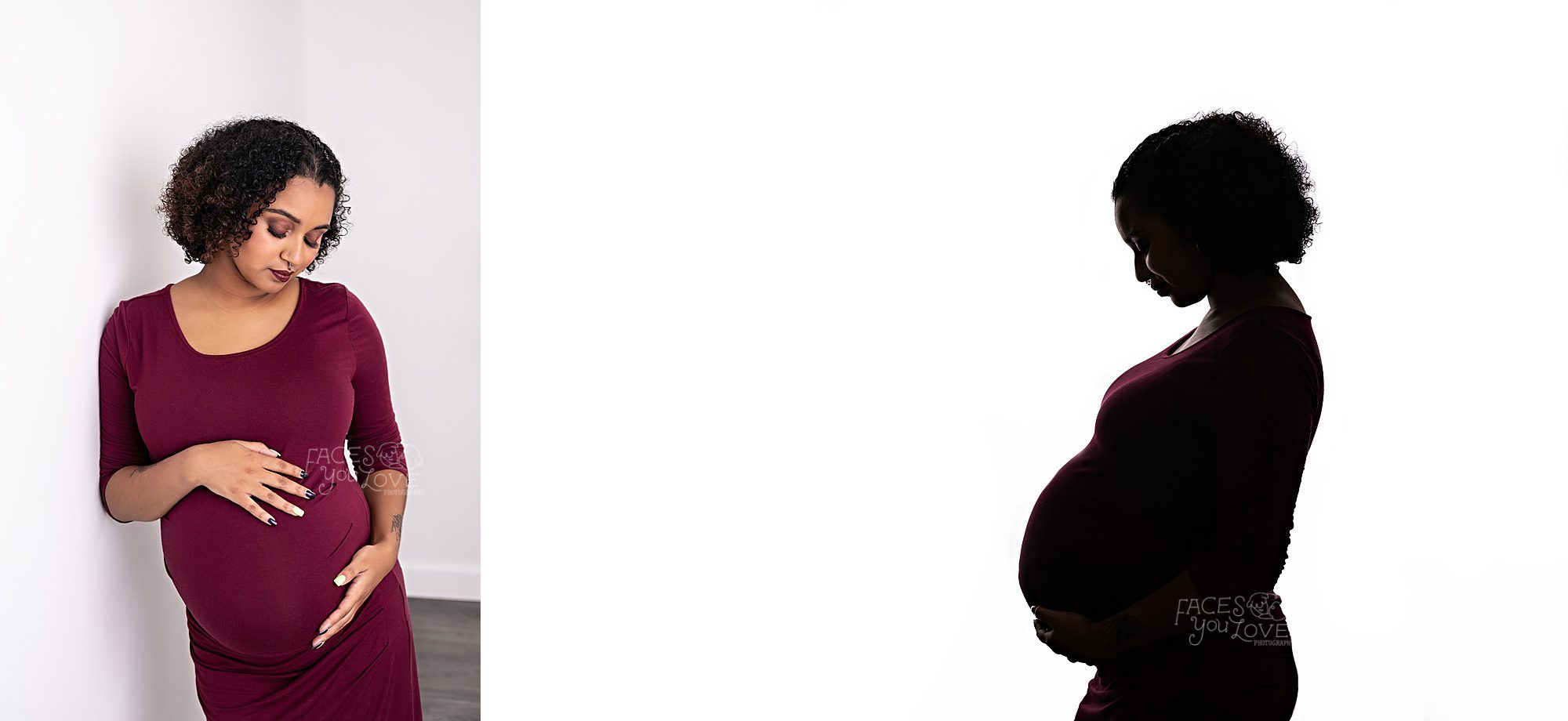 expectant mother, maternity portraits, maternity in maroon, backlit maternity, black and white maternity, Kansas City photographer